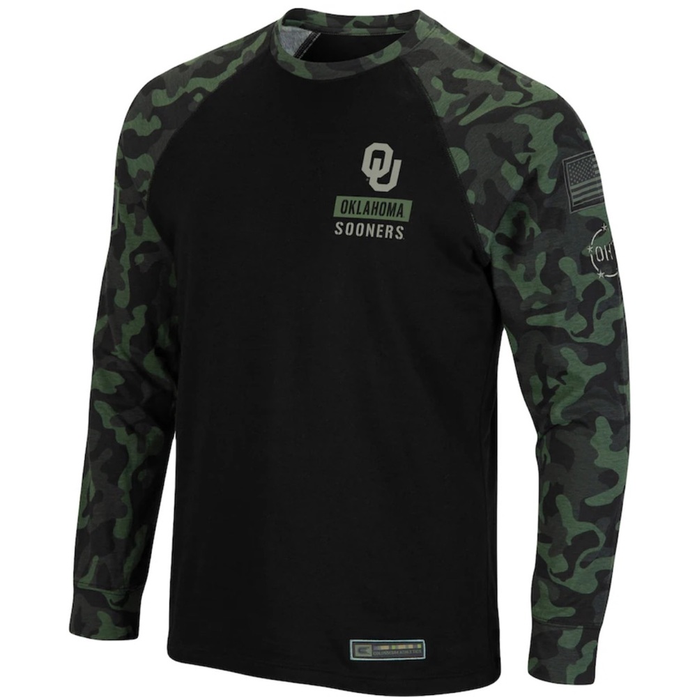 Colosseum University of Oklahoma OU Sooners Long Sleeve T Shirt Camo